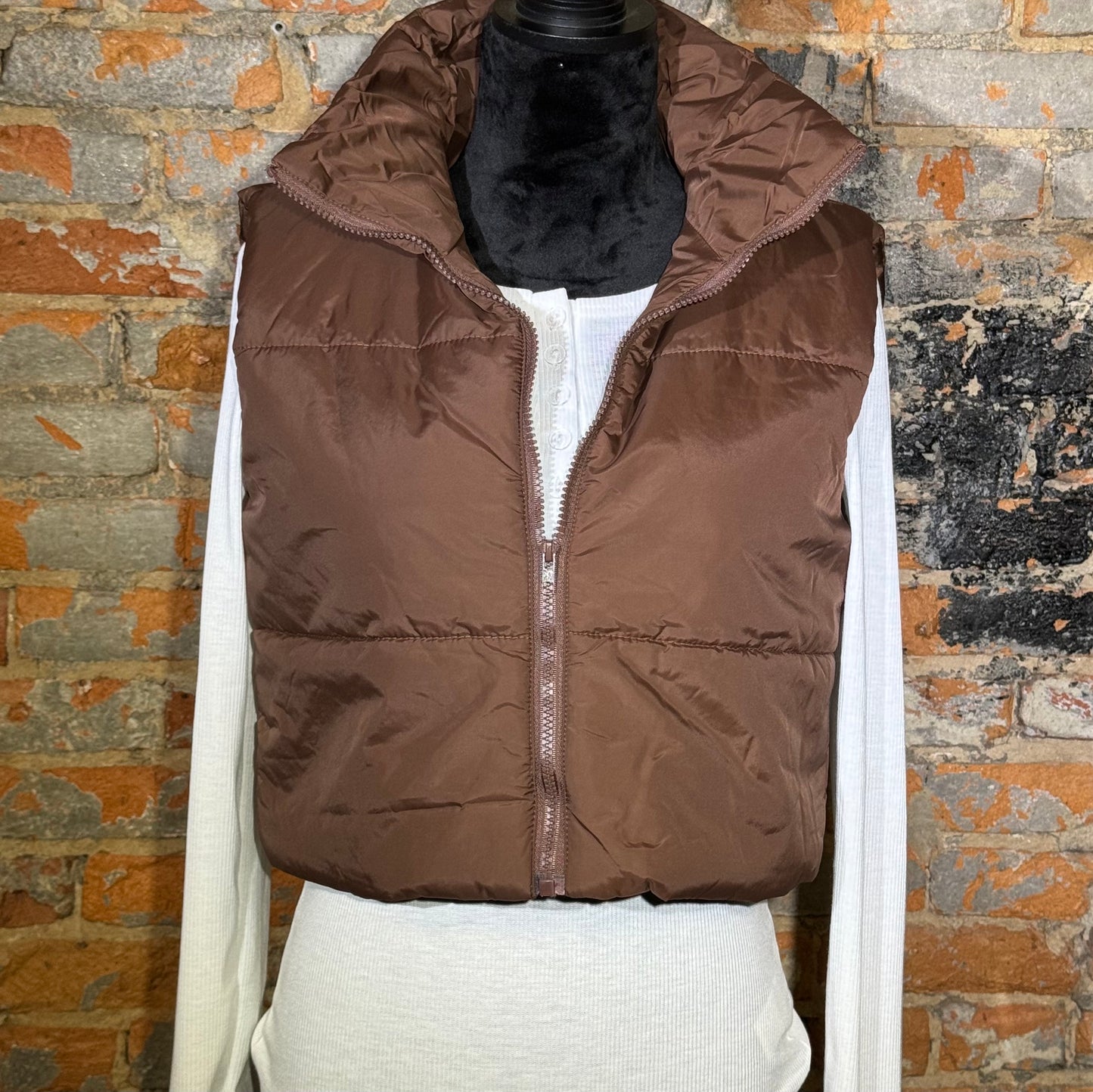 Brown Cropped Vest
