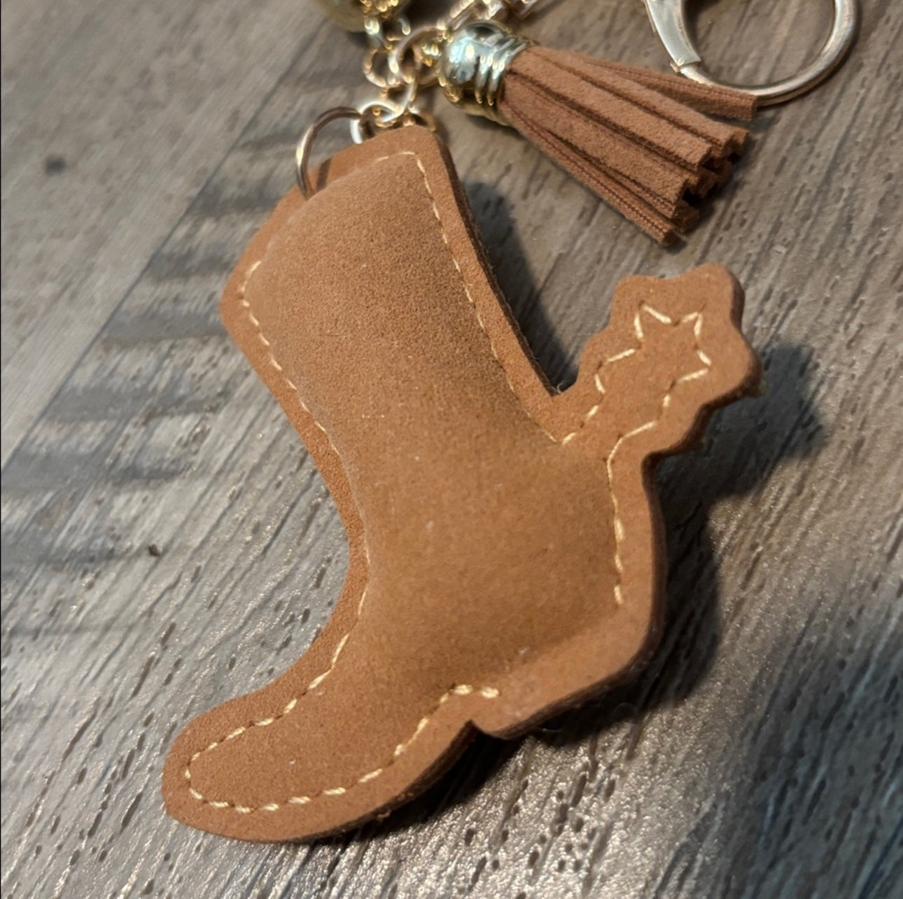 Rhinestone Cheetah Cowboy Boot Keychain