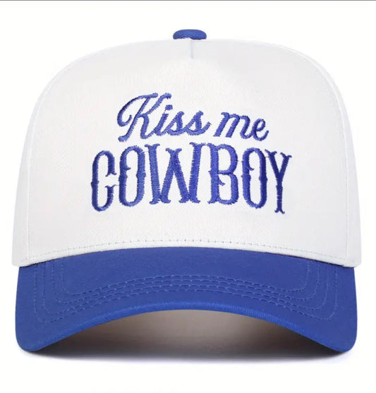 Kiss Me Cowboy Embroidered Hat