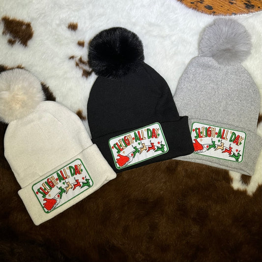 Sleigh All Day Pom Beanie