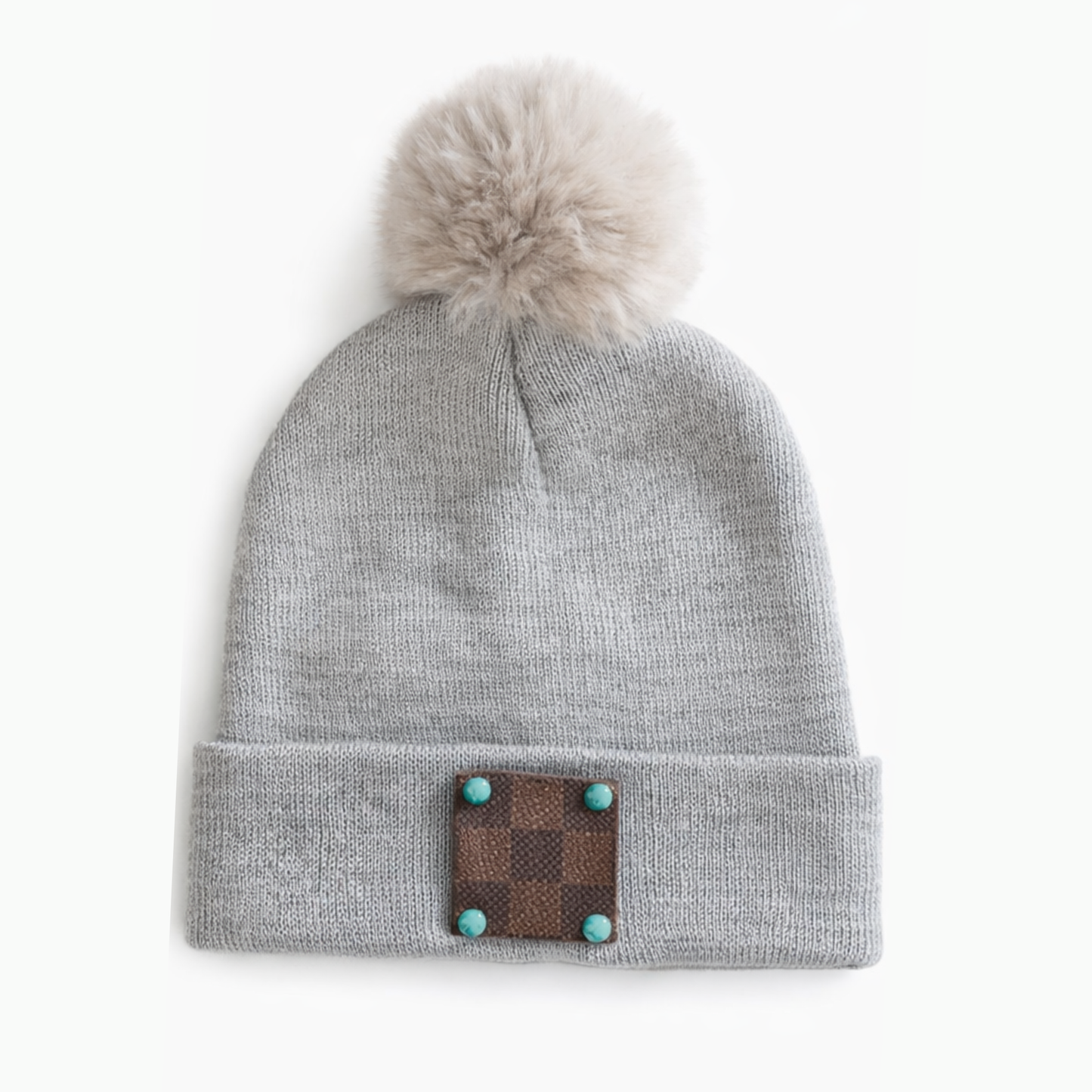 Designer Patch Pom Beanie