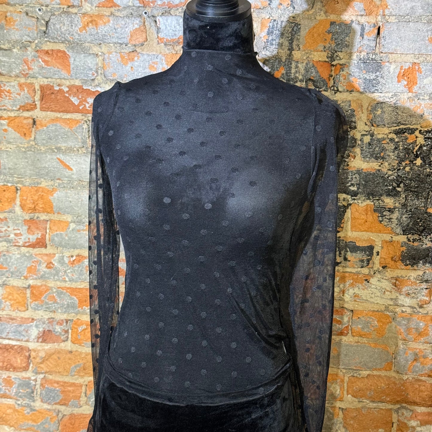 Black Dot Sheer Shirt