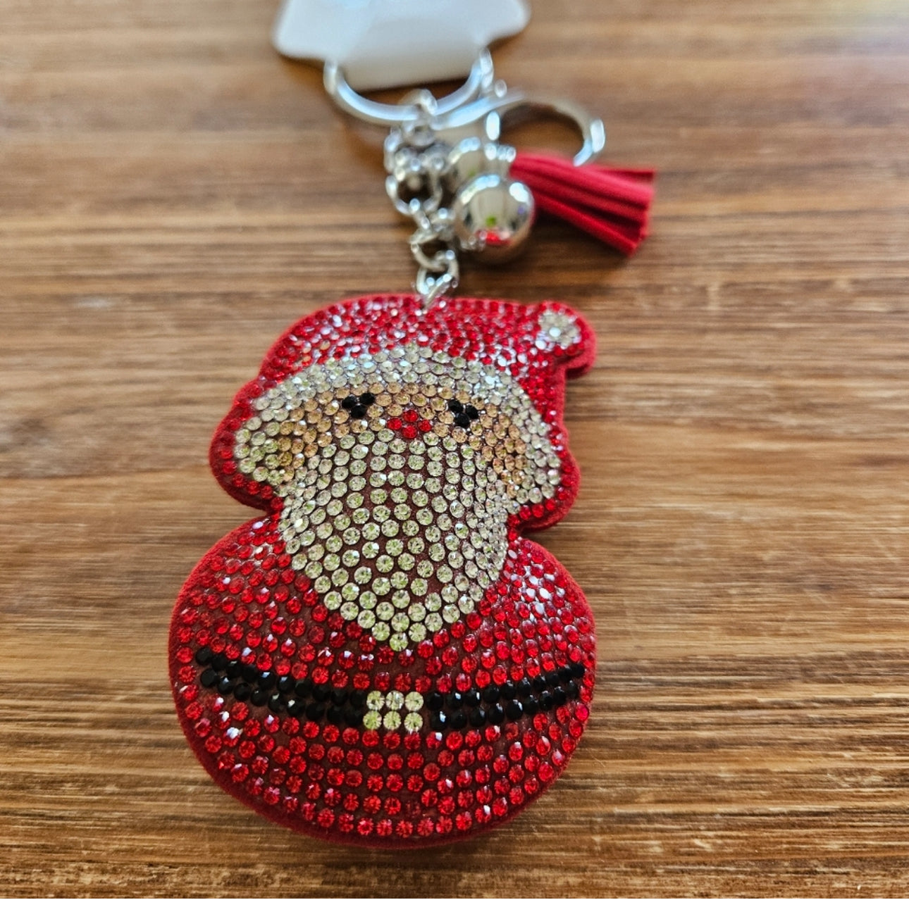 Rhinestone Christmas Santa Keychain