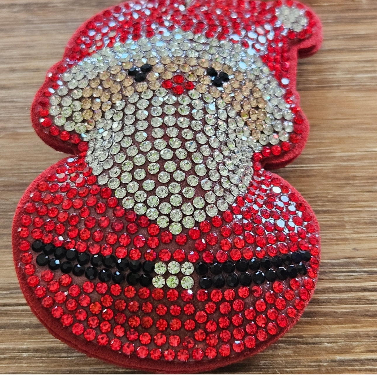 Rhinestone Christmas Santa Keychain
